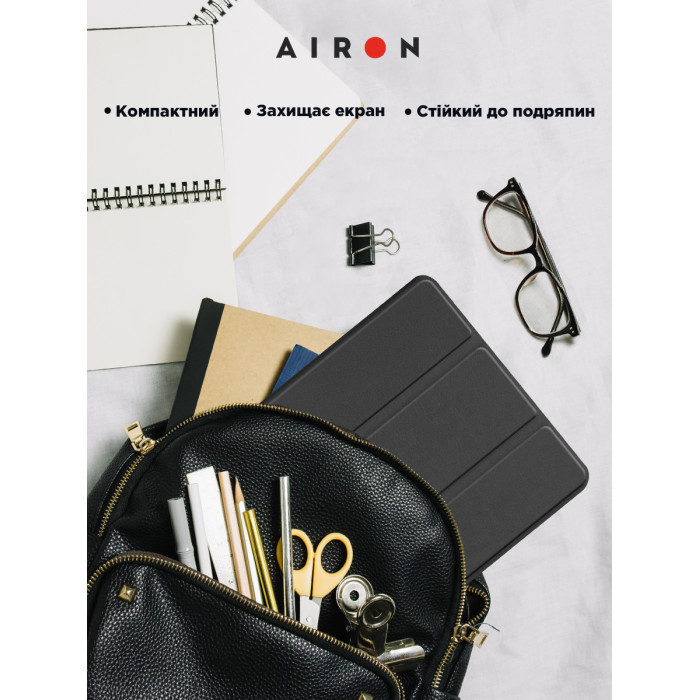 Чохол AIRON Premium для Lenovo Tab M8 4th Gen (TB-300FU) із захисною плівкою та серветкою black