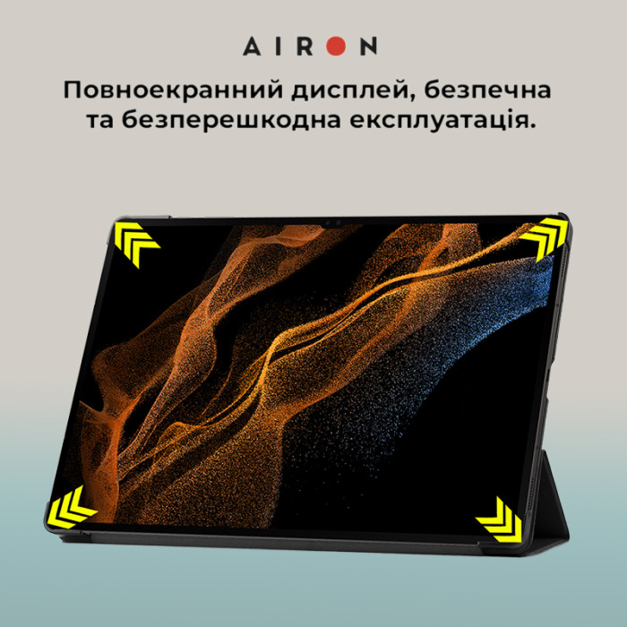 Чохол AIRON Premium для Samsung Galaxy Tab S9 Ultra 14.6'' 2023 із захисною плівкою та серветкою black