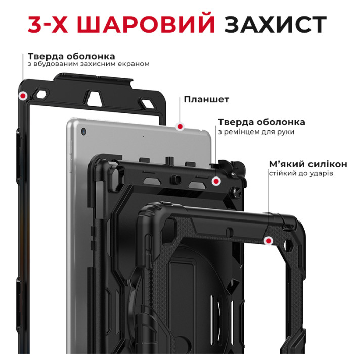 Протиударний чохол AIRON Premium для iPad 10.2" 2019/2020/2021 7/8/9th Gen та Air 3 чорний