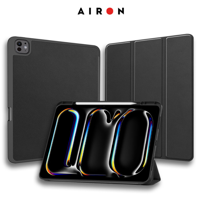 Чохол AIRON Premium SOFT для iPad Pro 13 2024 із захисною плівкою та серветкою Black