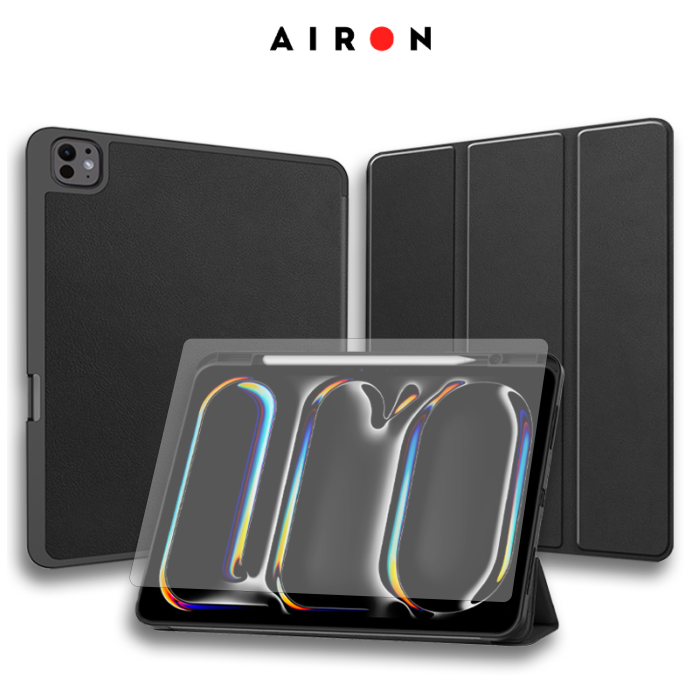 Чохол AIRON Premium SOFT для iPad Pro 13 2024 із захисною плівкою та серветкою Black