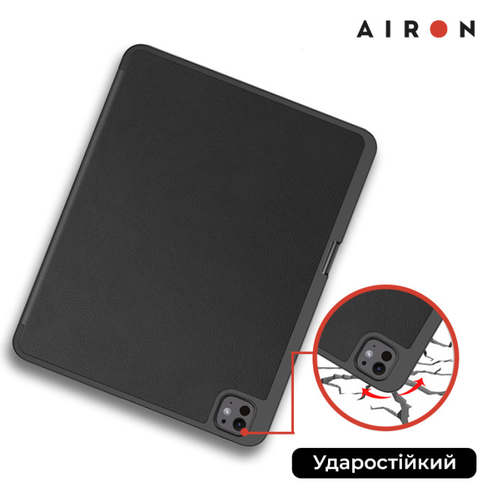 Чохол AIRON Premium SOFT для iPad Pro 13 2024 із захисною плівкою та серветкою Black
