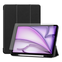 Чехол AIRON Premium SOFT для iPad Air 13 2024 с защитной пленкой и салфеткой Black