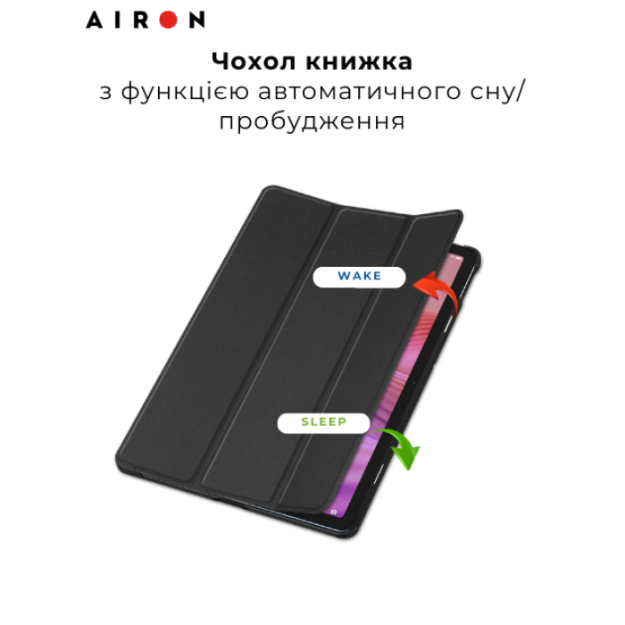 Чехол AIRON Premium для Lenovo Tab M10 4th Gen 2025 TB-311FU / TB-311XU с защитной пленкой и салфеткой black