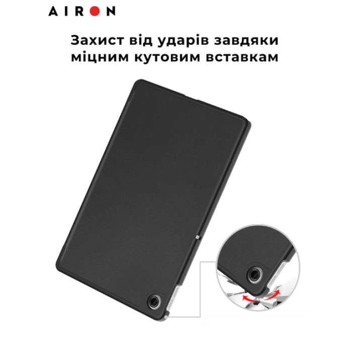 Чехол AIRON Premium для Lenovo Tab M10 4th Gen 2025 TB-311FU / TB-311XU с защитной пленкой и салфеткой black