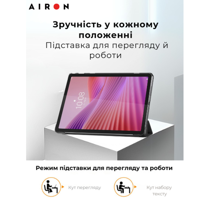 Чехол AIRON Premium для Lenovo Tab M10 4th Gen 2025 TB-311FU / TB-311XU с защитной пленкой и салфеткой black