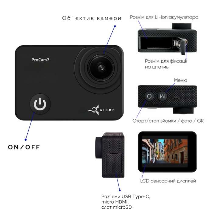 Екшн-камера AIRON ProCam 7 Black