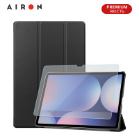 Чехол AIRON Premium для Samsung Galaxy tab S10 Plus 12.4 2024 с защитной пленкой и салфеткой Black