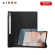 Чохол AIRON Premium для Samsung Galaxy tab S10 Ultra 14.6 2024 із захисною плівкою та серветкою Black