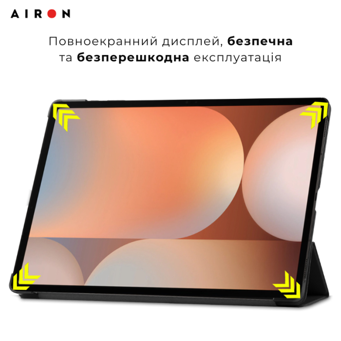 Чохол AIRON Premium для Samsung Galaxy tab S10 Ultra 14.6 2024 із захисною плівкою та серветкою Black
