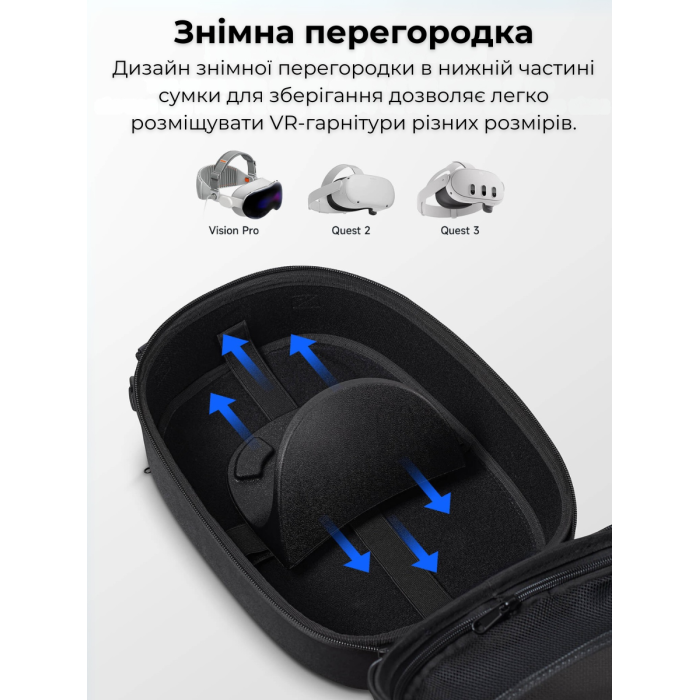 Сумка-чохол JSAUX BG0114 для VR-гарнітури: Vision Pro, Quest 2, Quest 3, PS VR, PS VR2 |для Консолей: Steam Deck/OLED, ROG Ally/X, Switch, Swith OLED