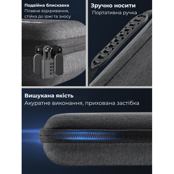 Сумка-чохол JSAUX для Steam Deck \ OLED, ROG Ally, ROG Ally X, Nintendo Switch \ OLED, PlayStation Portal BG0106X сіра