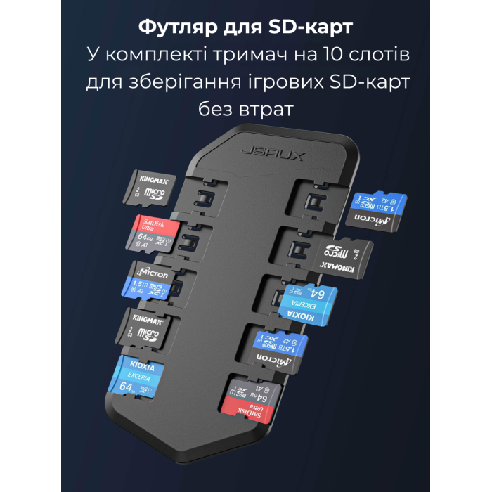 Сумка-чохол JSAUX для Steam Deck \ OLED, ROG Ally, ROG Ally X, Nintendo Switch \ OLED, PlayStation Portal BG0106X сіра