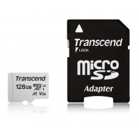Карта памяти Transcend microSDXC 128GB Class 10 UHS-I microSD 300S + SD Adapter