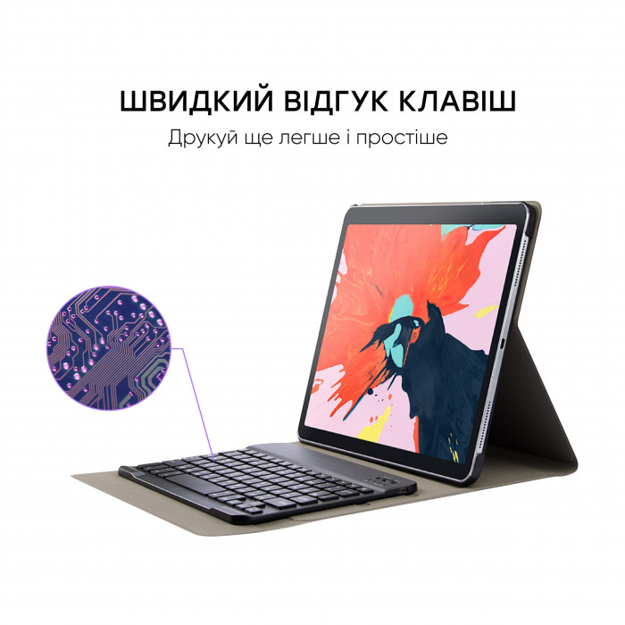 Чехол AIRON Premium для iPad Pro 10.5″ 2017 / iPad Air 10.5″ 2019 с Bluetooth клавиатурой, защитной пленкой и салфеткой Black