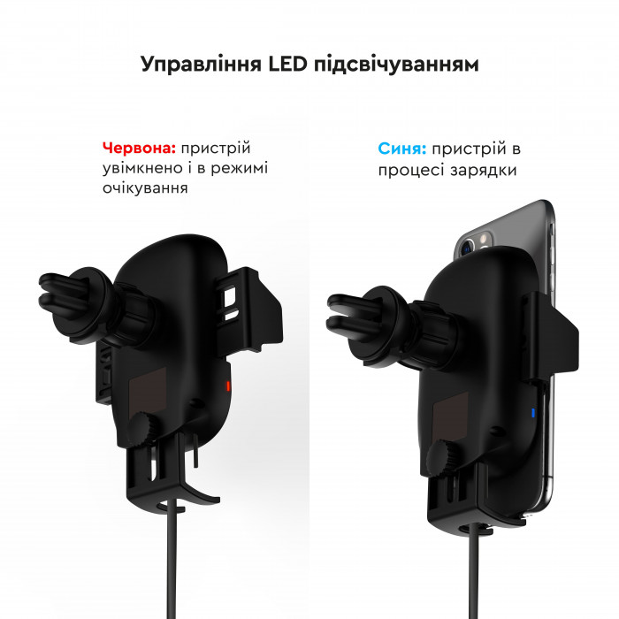 Бездротовий зарядний Qi тримач AirCharge в автомобіль